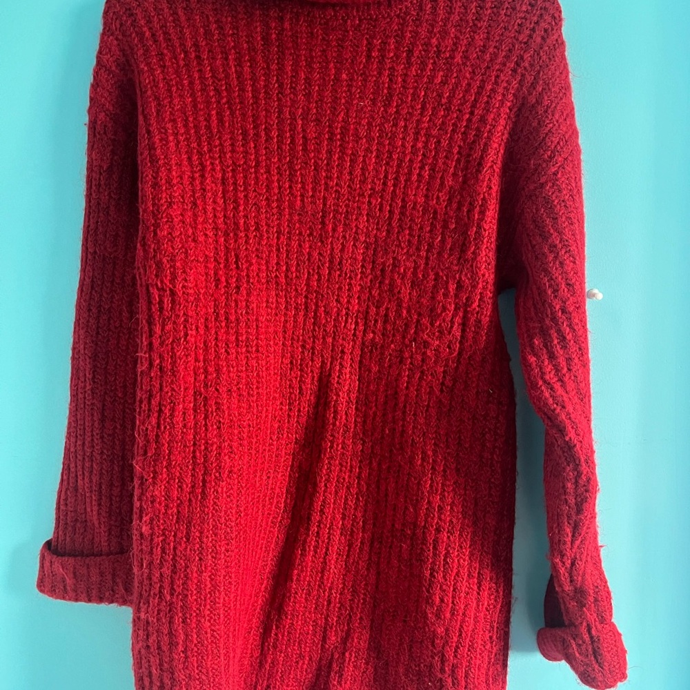 Zara Red Cowl Neck Sweater